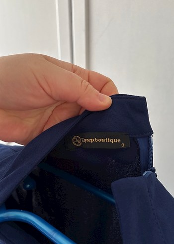 Lacivert Piliseli Uzun Kollu tesettür Uzun Elbise - Görsel 6