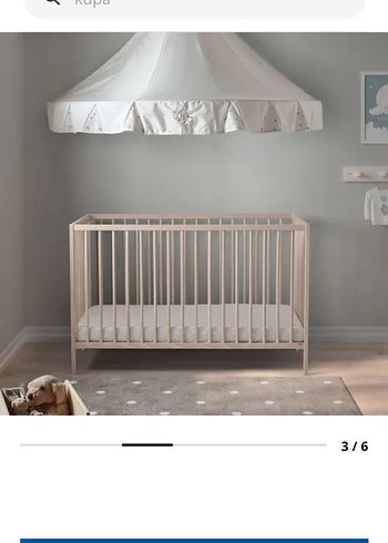 ham ahşap bebek karyolası - Görsel 3