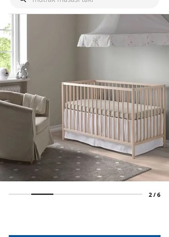 ham ahşap bebek karyolası - Görsel 2