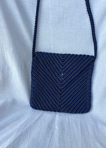 Lacivert Örgü Kadın Çapraz Çanta - Görsel 2