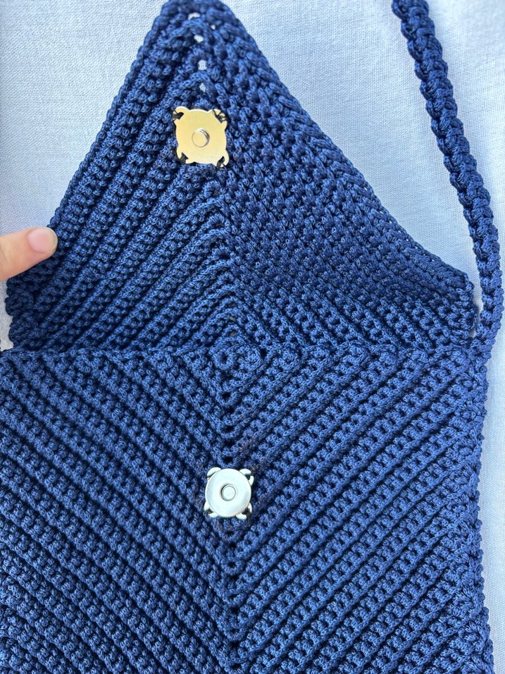 Lacivert Örgü Kadın Çapraz Çanta - Görsel 3