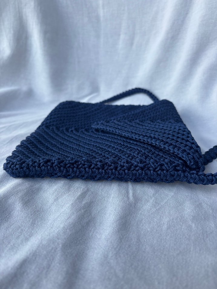 Lacivert Örgü Kadın Çapraz Çanta - Görsel 4