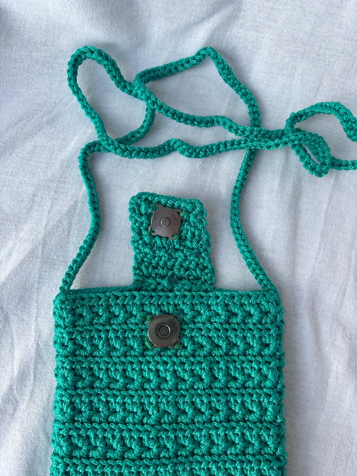 Turkuaz Örgü Kadın Çapraz Çanta - Görsel 4