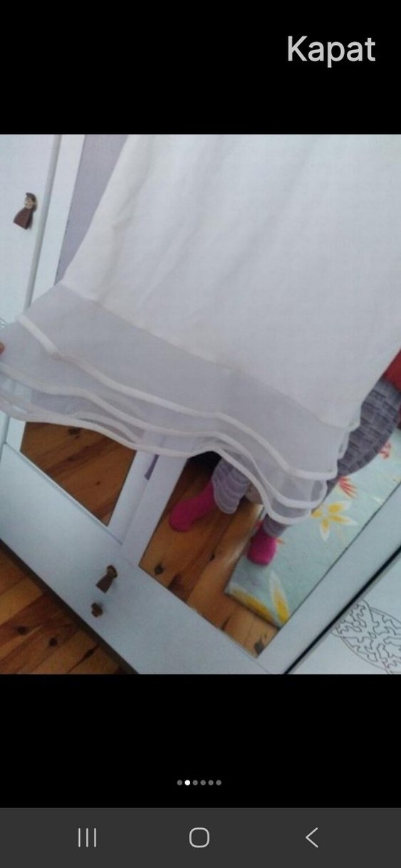 Beyaz Pamuklu Kısa Kollu  Elbise - Görsel 2