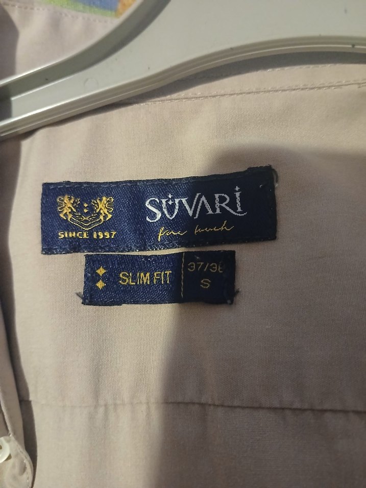 Bej Düğmeli Keten Erkek Gömlek - Görsel 2