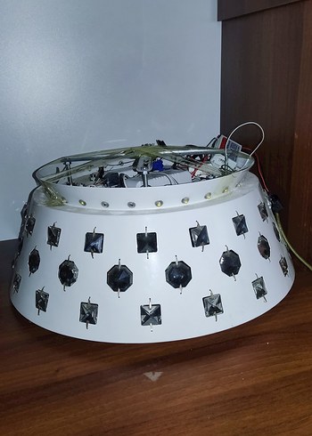 Beyaz Kristal Detaylı Tavan Lambası - Görsel 3