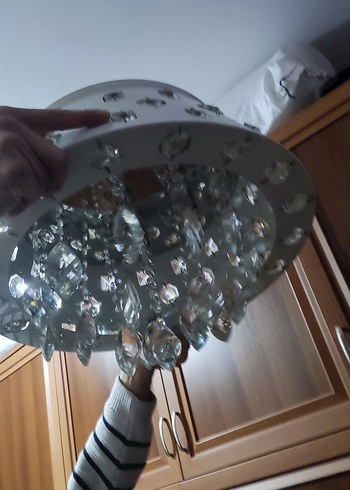 Beyaz Kristal Detaylı Tavan Lambası - Görsel 4