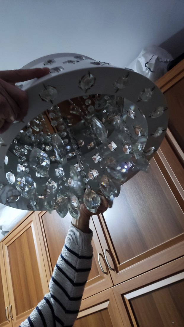 Beyaz Kristal Detaylı Tavan Lambası - Görsel 2