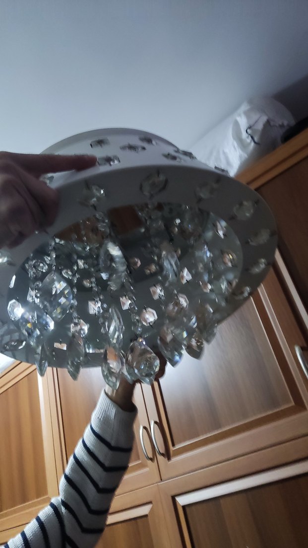 Beyaz Kristal Detaylı Tavan Lambası - Görsel 4