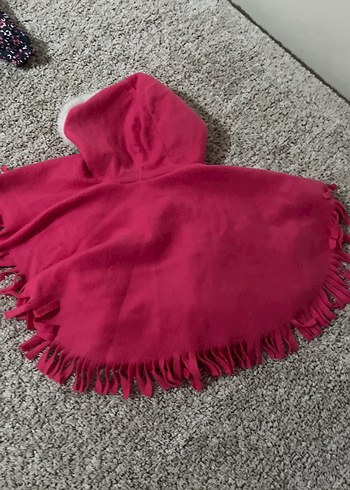 Kapüşonlu Pembe Kürklü Kız Panço - Görsel 4