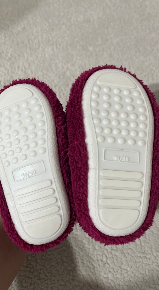 Bordo Kız Çocuk Nakışlı Sıcak Ev Terliği - Görsel 2