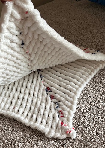 Beyaz Çocuk Örgü panço - Görsel 2