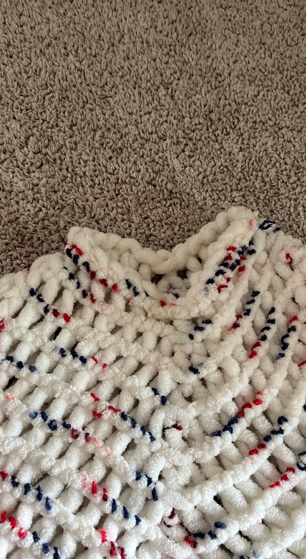 Beyaz Çocuk Örgü panço - Görsel 3