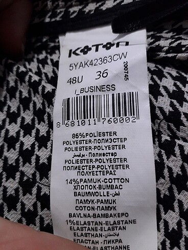 36 Beden siyah Renk Koton Klasik Kalem Pantolon