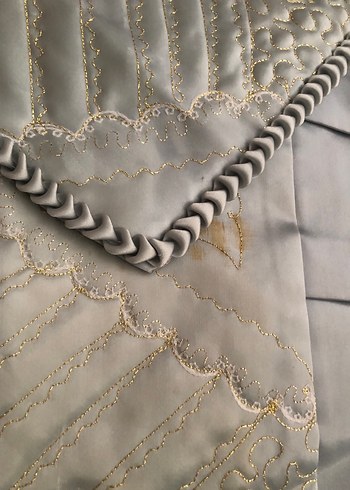 takaslık Gri Nakışlı Yatak Örtüsü Seti - Görsel 5