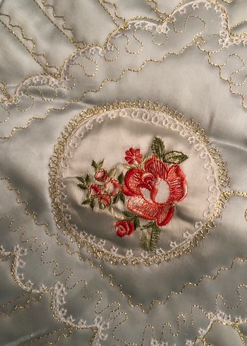 takaslık Gri Nakışlı Yatak Örtüsü Seti - Görsel 4