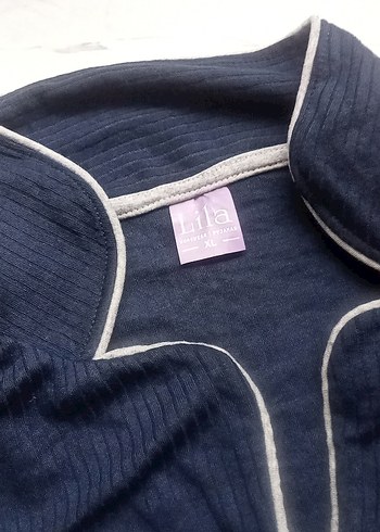 Gri Pilili Midi Pijama Takımı - Görsel 3