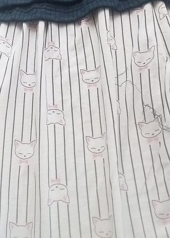 Gri Pilili Midi Pijama Takımı - Görsel 2