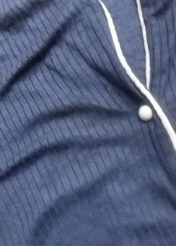 Gri Pilili Midi Pijama Takımı - Görsel 4