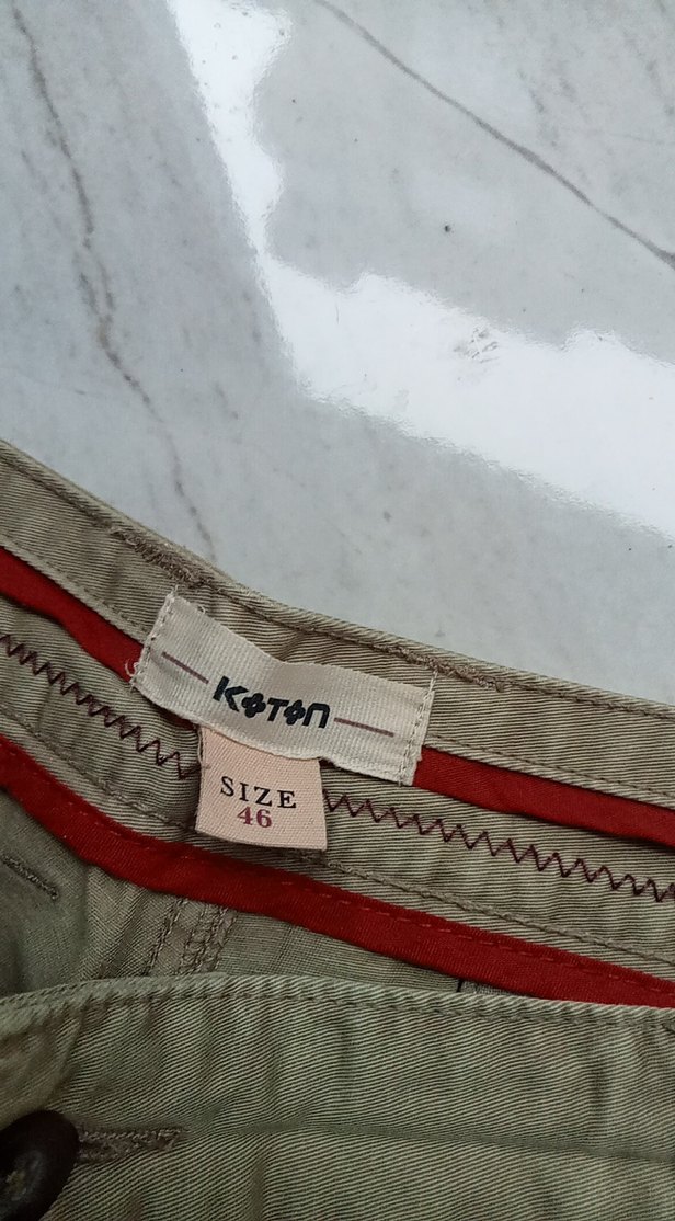 Bej Pamuk Erkek Kısa Şort - Görsel 3