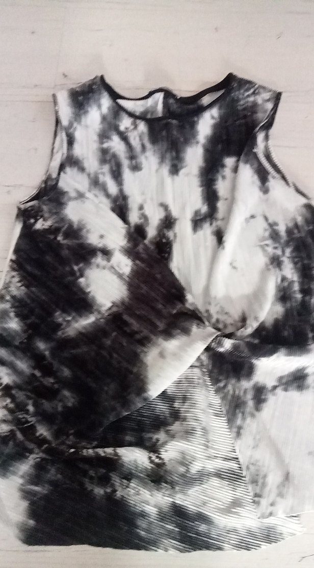 Gri Batik Desenli Kolsuz Hamile Mini Tunik - Görsel 2