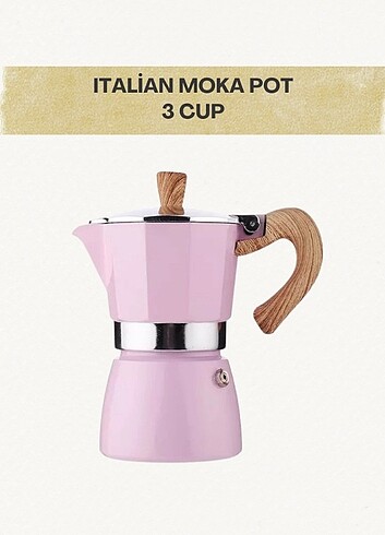 Espresso Moka Pot Express 3 Cup Pembe