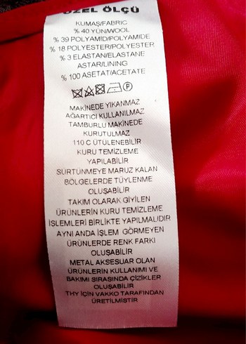 s Beden Vakko Türk Havayolları Etek