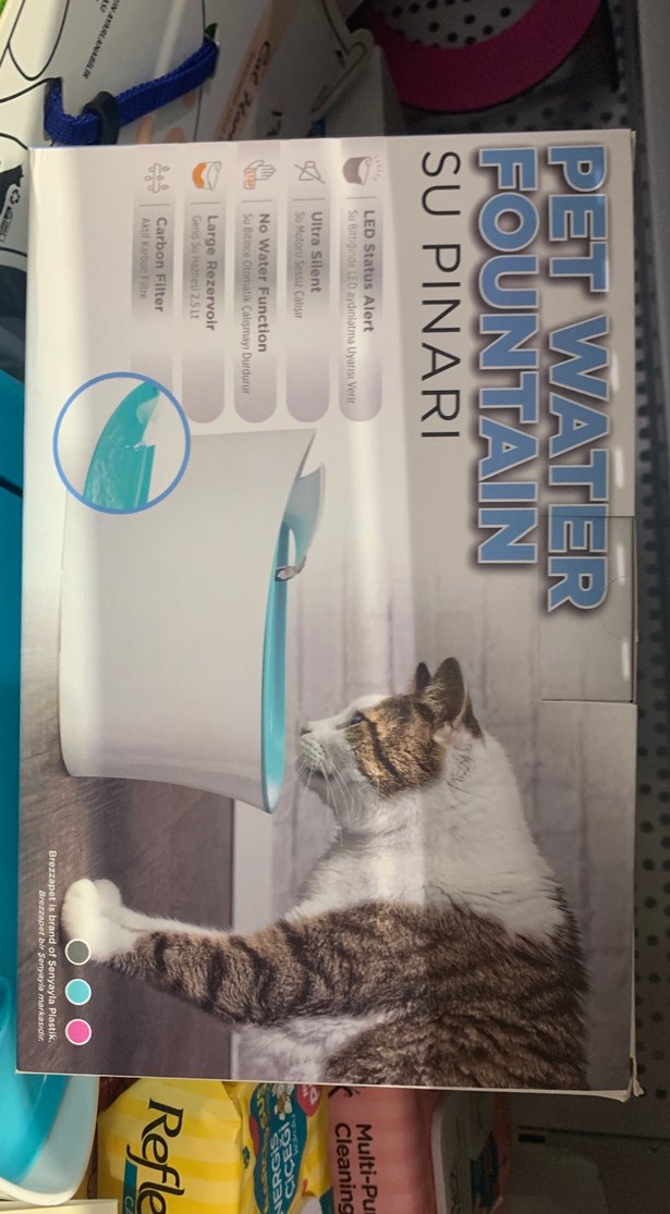 LED Uyarılı Beyaz Kedi Su Pınarı - Görsel 2