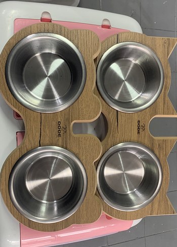 Ahşap ve Metal kedi köpek mama kabı - Görsel 2