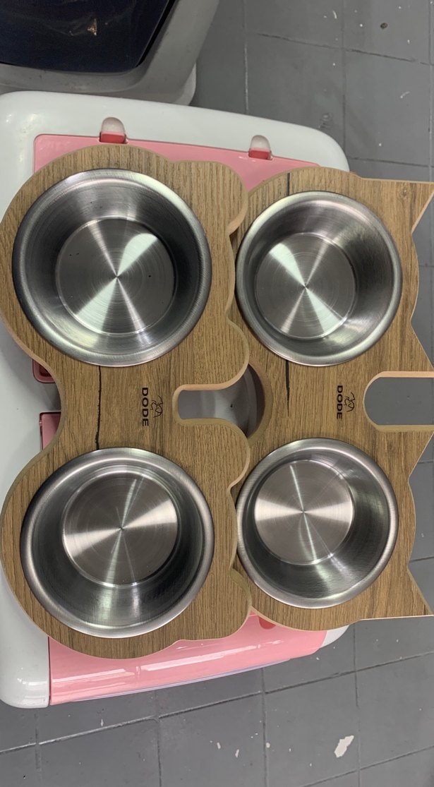 Ahşap ve Metal kedi köpek mama kabı - Görsel 2