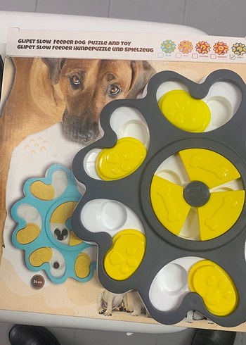 Sarı ve koyu renkli yavaş besleme eğitici oyuncak köpek - Görsel 2