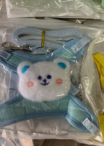 Renkli Peluş kedi köpek gezdirme tasması - Görsel 3