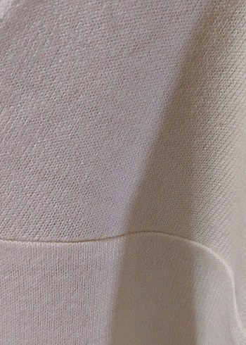 Beyaz V Yaka Kadın Pamuklu Kazak - Görsel 6