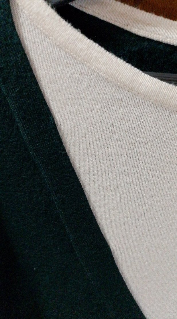 Kadın koyu yeşil _Beyaz Düğmeli Pamuklu Kazak - Görsel 3