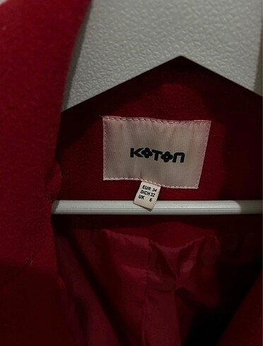 xs Beden Koton kırmızı kaban 34 beden