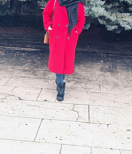 xs Beden kırmızı Renk Koton kırmızı kaban 34 beden