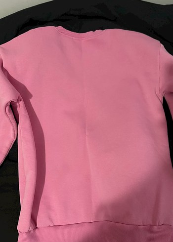 m Beden pembe Renk Pembe Kadın Sweatshirt, Yuvarlak Yaka, Bol Kesim