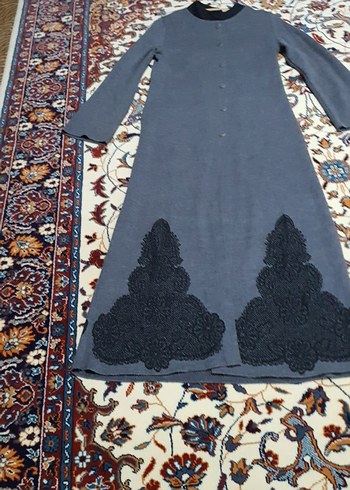 Gri Uzun Kadın mevsimlik  uzun geniş kollu pardüse - Görsel 6