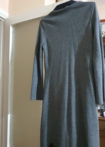 Gri Uzun Kadın mevsimlik  uzun geniş kollu pardüse - Görsel 3