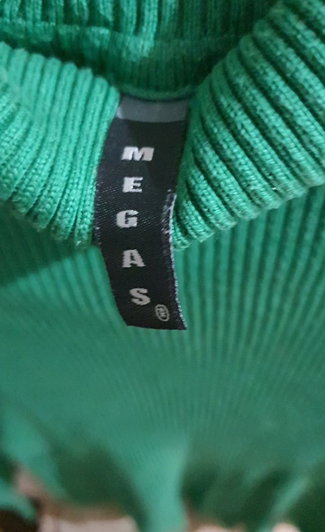 Kadın Yeşil Boğazlı Triko Kazak - Görsel 2