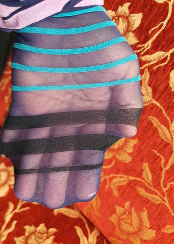 Çok Renkli Tie-Dye külotlu çorap - Görsel 5