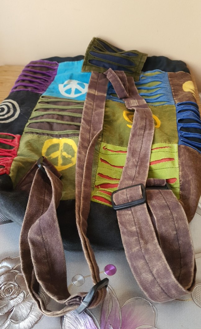 Bohem Çok Renkli otantik Bağcıklı Sırt Çantası Amerikan retro - Görsel 2