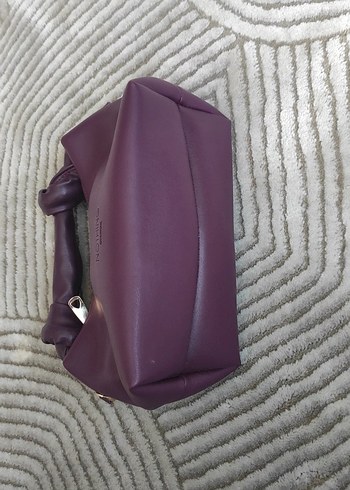 Mor Deri Kadın Omuz Çantası - Görsel 3