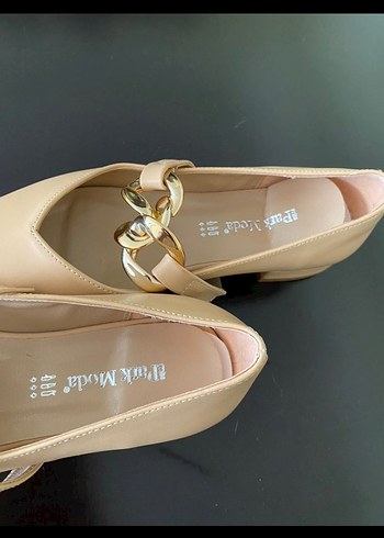 Bej Kadın Modern Klasik Topuklu Babet - Görsel 6