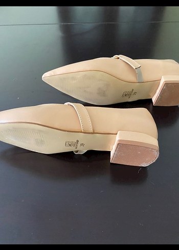 Bej Kadın Modern Klasik Topuklu Babet - Görsel 4