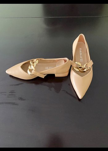 Bej Kadın Modern Klasik Topuklu Babet - Görsel 3