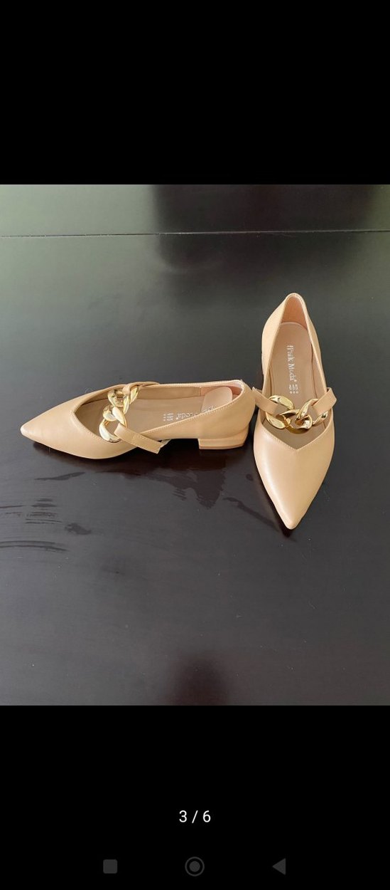 Bej Kadın Modern Klasik Topuklu Babet - Görsel 3