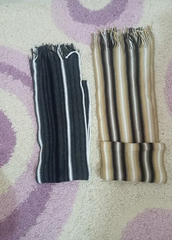 Erkek Bohem Çizgili Uzun Atkı Seti - Görsel 2