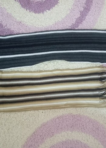 Erkek Bohem Çizgili Uzun Atkı Seti - Görsel 3