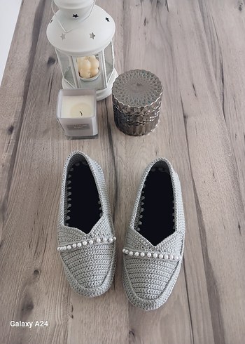 Gri Örgü Dolgu Topuklu Kadın Espadril - Görsel 2